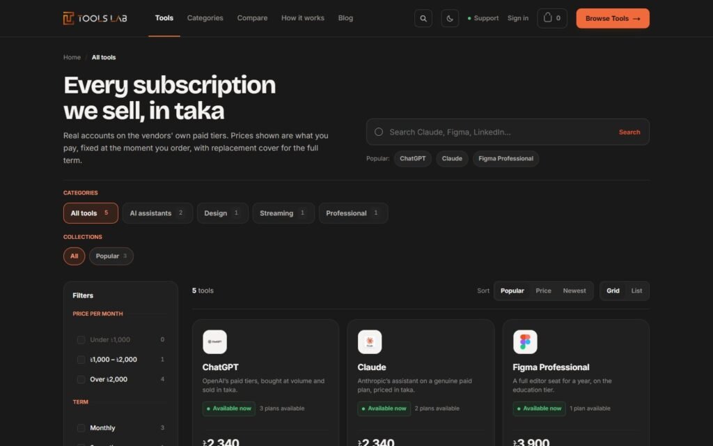 ToolsLab: all tools catalogue