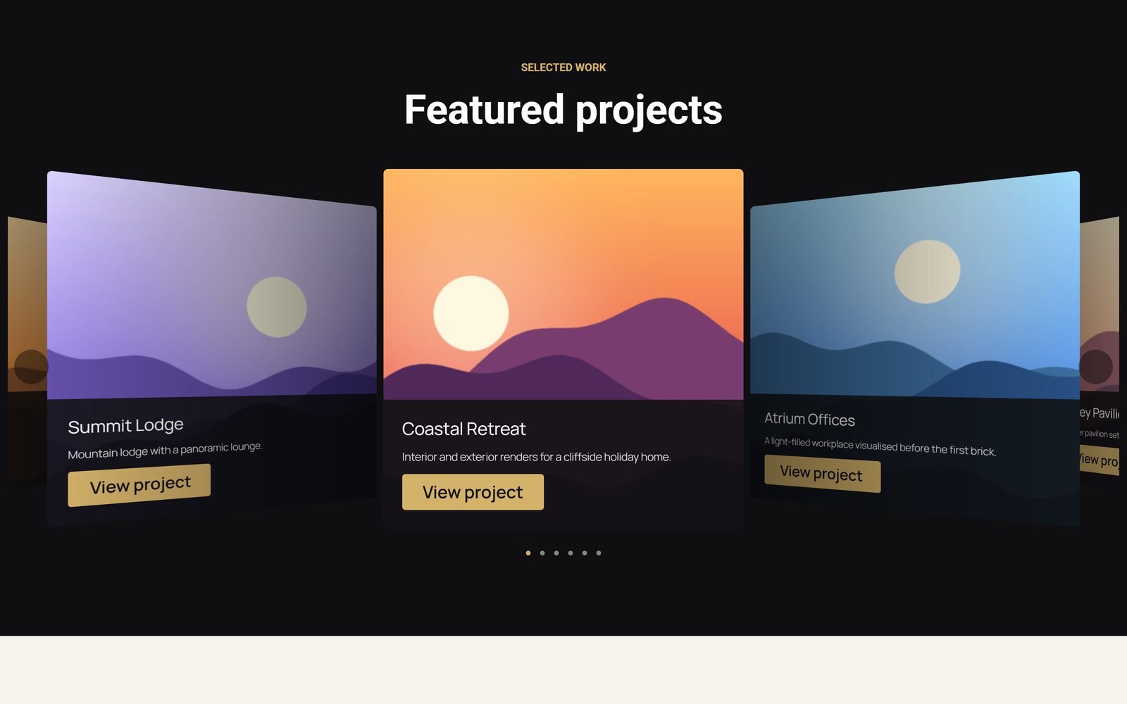 Featured Showcase coverflow on a demo Elementor page