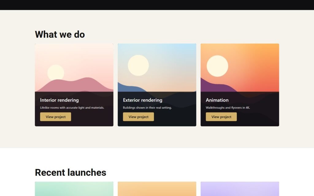 Grid layout with always-visible content (demo content)