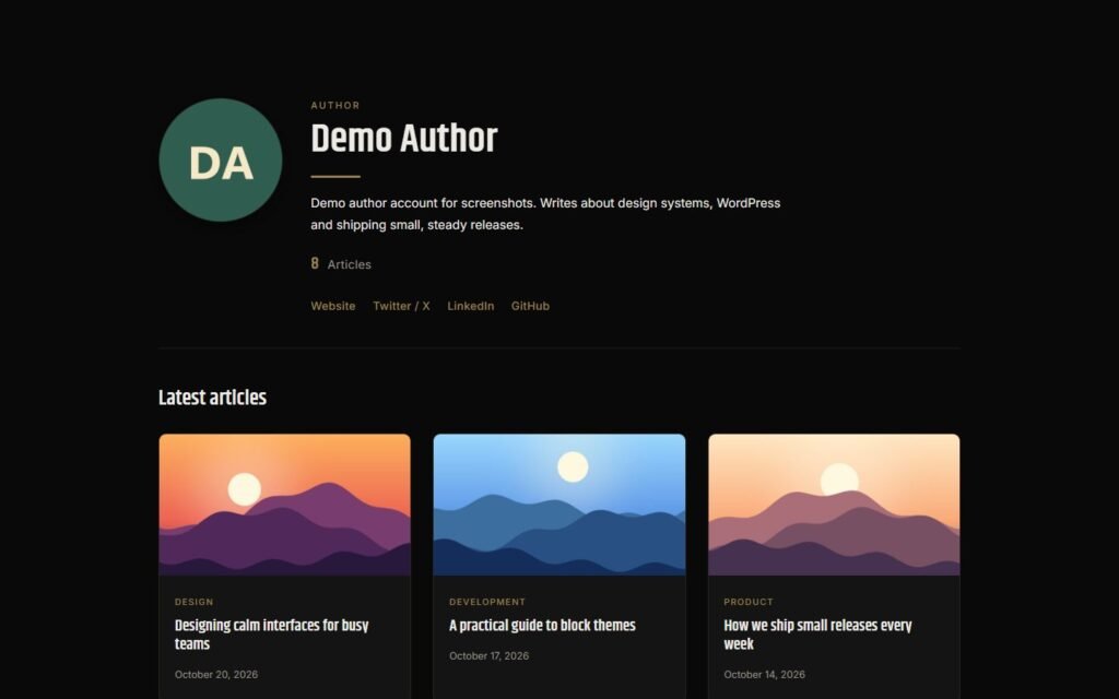 Author page (demo author)